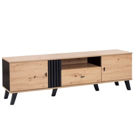 Meuble Tv Industriel Au Design Bois Et Noir Avec Rangement