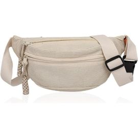 Sac à Bandoulière pour homme femme - AUCUNE - Sac Bandoulière Tendance - Sac Banane - Fanny Pack Réglable - Sac à Ceinture - Blanc