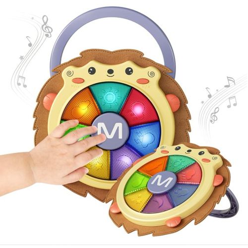 Jouet Musical pour Bebe,Jouet Éducatif avec Sons et Lumières,Instrument de Musique Enfant,Tambour Musical Electronique Jouet,Bebe Eveil d'activité Cadeau pour Garçon Fille 18 Mois+