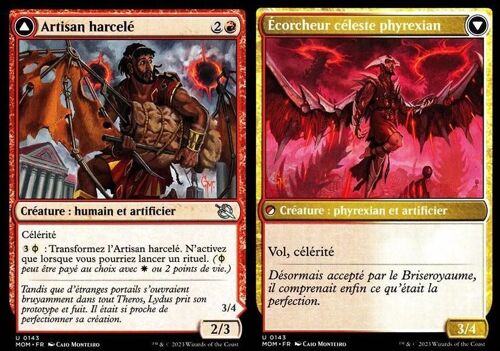 Artisan Harcelé / Écorcheur Céleste Phyrexian - Magic - L' Invasion Des Machines - U - 143 Recto/Verso