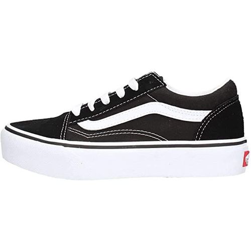 Vans Old Skool Plate-forme Girls Suede Lace Up Chaussures Formateureu Black Suede/true White