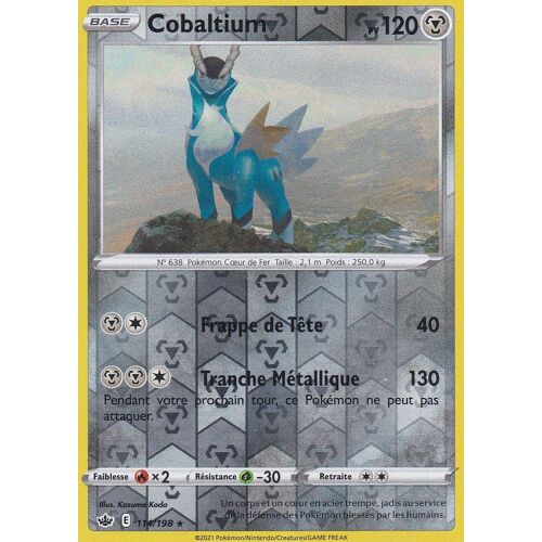 Carte Pokemon - Cobaltium - 114/198 - Holo-Reverse - Épée Et Bouclier 6 - Règne De Glace - Eb6 - Vf