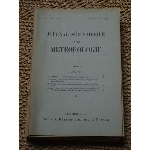 Lot De 16 Revues Journal Scientifique De La Météorologie  1949 À 1953