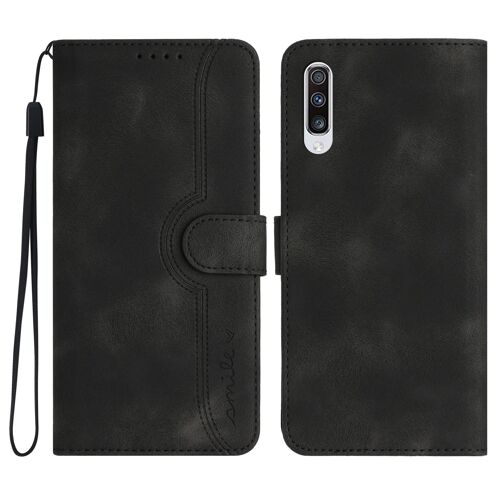 Coque Pour Samsung Galaxy A50,Etui En Cuir Pu Portefeuille Coque Avec Fente Carte Und Flip Béquille,Antichoc Housse De Protection Pour Samsung Galaxy A50,Noir