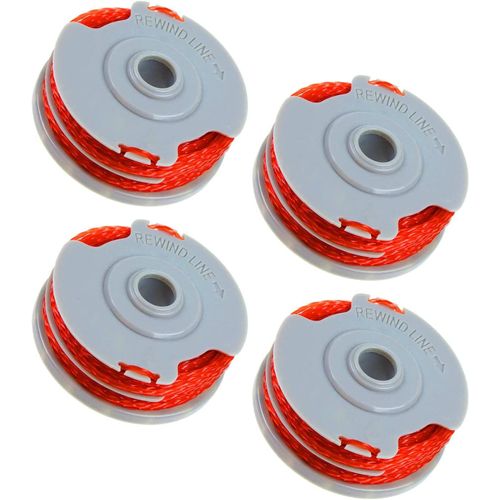 Lot de 4 bobines de fil pour Flymo FLY021 double 1,5 mm 11 m F016800385 Compatible avec Contour 500 XT, Power Trim Mini Auto ST/XT/Plus