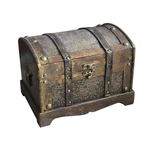 Coffre À Trésor En Bois Pour Filles, Boîtier En Bois Durable, Décor Antique, Coffre À Trésor, Boîte De Rangement De Bijoux, Étui À Trésors Sans Serrur 9109-May14a21736