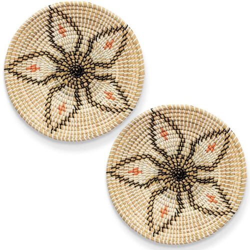 Ensemble De Décoration De Panier Mural En Rotin, Panier De Fruits En Osier, Bol Suspendu En Jonc De Mer 9109-May14A22109