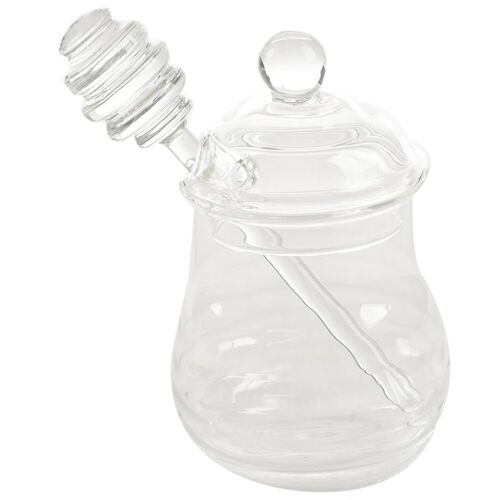 Pot À Miel En Verre Transparent Avec Couvercle, 9 Onces, Avec Louche 9109-May14A21342