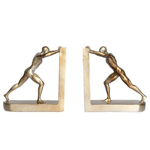 Décorations de bureau, les sportifs poussant des objets, serre livres, livres s'appuient sur des livres, artisanat de bureau