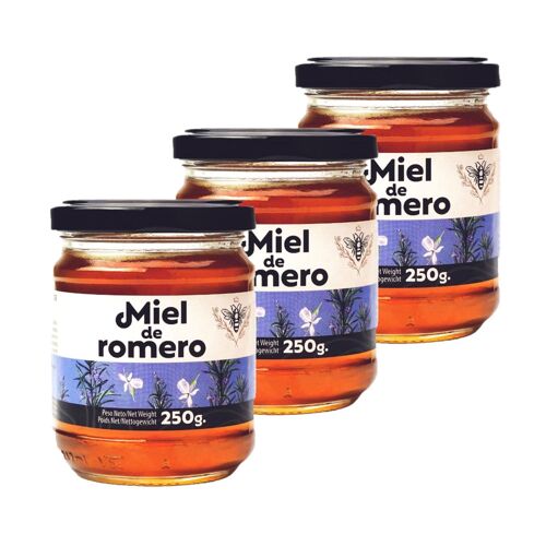 Lot 3x Miel De Fleurs De Romarin - Pot 250g