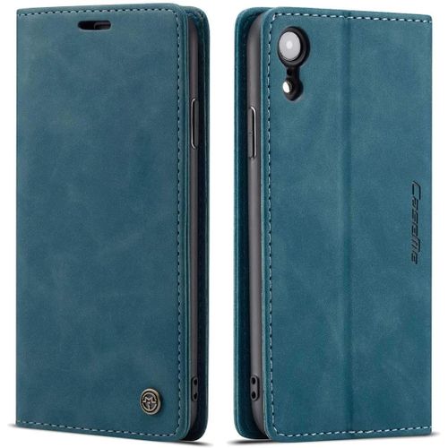 Coque Compatible Avec Iphone Xr 6.1,Anti-Choc Housse En Flip Case Portefeuille Etui,Bleu