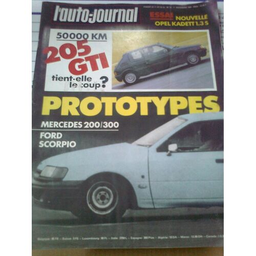 L'auto Journal - Peugeot 205 Gti 50000 Km - Prototype Mercedes 200/300 - Essai Opel Kadett