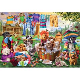 Puzzle Pièces Xxl - Laundry Day Rascals - Puzzle 1000 Pièces