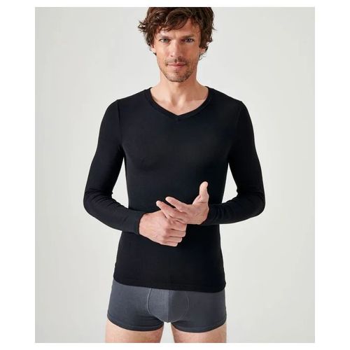 Tee-Shirt Damart Manches Longues - Chaleur 3 - Noir - T.M - 38986