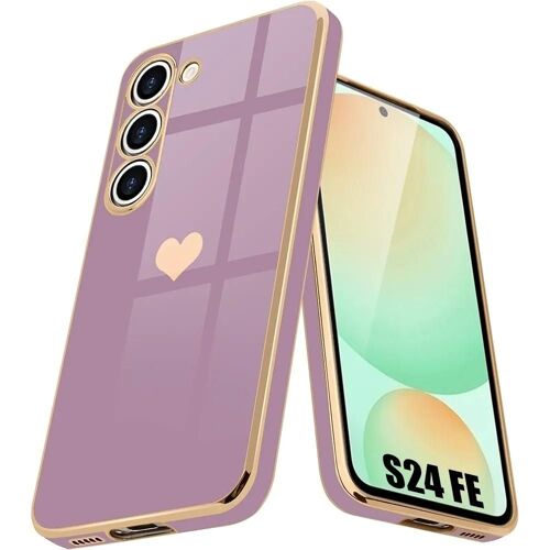 Coque Pour Samsung Galaxy S24 Fe (Pas Pour S24), Protection Avec Motif C?ur Anti-Rayure Souple Tpu Violet - E.F.Connection
