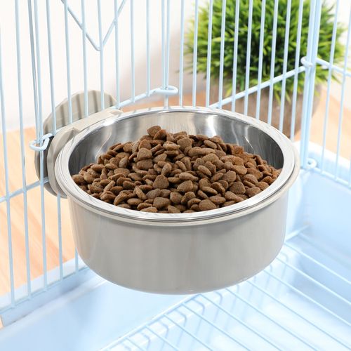 Amovible En Acier Inoxydable Mangeoire Pour Animal Domestique Suspendu Cage Pour Animaux De Compagnie Bol Alimentaire Distributeur D'eau
