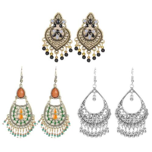 Boucles D'oreilles Style Vintage En Alliage Pour Femmes, Longues, Pendantes, Ajourées, Décoration