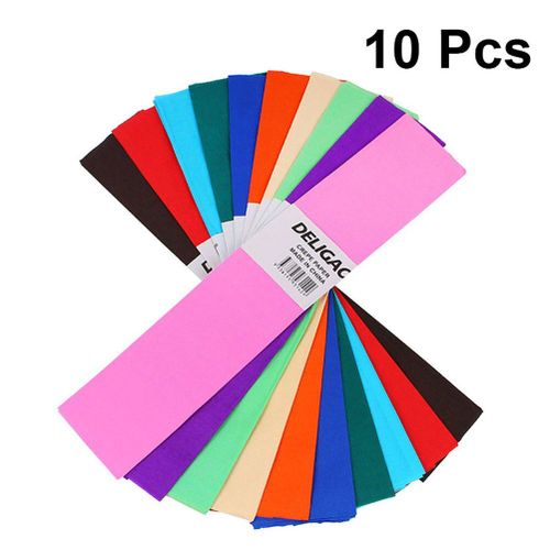Papier D'emballage En Crêpe, 10 Pièces, 10 Couleurs Bricolage Papier De Soie, Pour Emballage De Cadeau De Fleur, Papier De Décoration Pom Pom