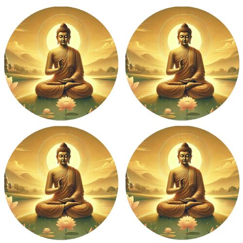 Set De 4 Dessous De Verres Sérénité De Bouddha Cbkreation