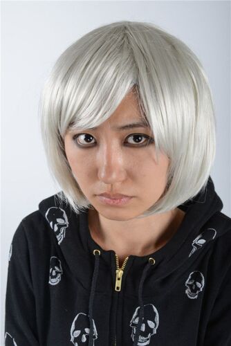 Perruque Déguisement Blanc Blond Rose Mi-Ling Long Cosplay Manga Anime Jeux Vidéo Japonais Mode Fashion Style Visual Kei Qualité Résistante Convention Soirée Sortie Black Sugar