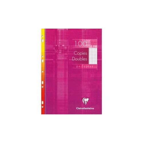 Clairefontaine Copies Doubles Perforées Blanche 21x29,7cm 100pages Petits Carreaux 90g Sous Étuis Carton