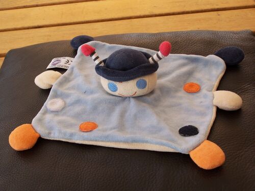 Doudou Plat Coccinelle Mgm Bebe D'amour Bleu