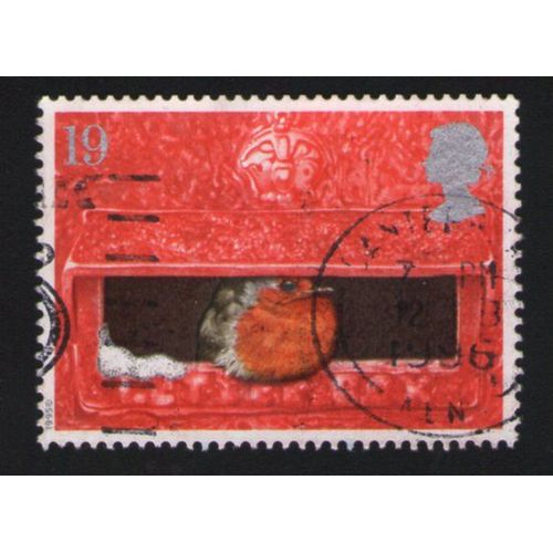 Royaume Uni 1995 Oblitération Ronde Used Stamp Oiseau Dans La Fente De Boîte Aux Lettres Robin Pillar Box