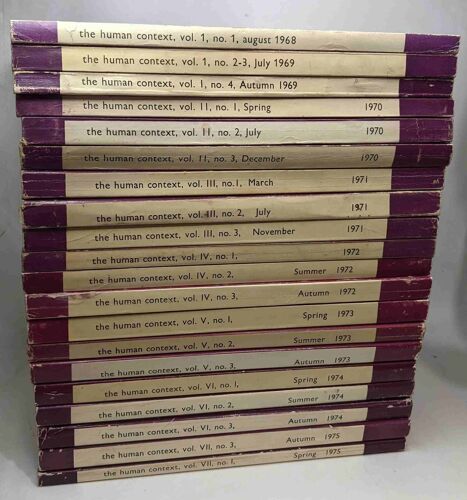 The Human Context - Le Domaine Humain - Der Mensch Und Seine Welt - Hombre Y Sociedad - Il Mondo Vissuto Dell'huomo - 20 Volumes - Années 1969 À 1975 (Voir Description) - Revue Multilingues