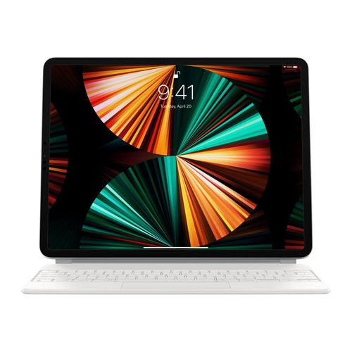 Apple Magic Keyboard - Clavier et étui - avec trackpad - rétroéclairé - Apple Smart connector - AZERTY - Français - blanc - pour 12.9-inch iPad Pro (3rd generation, 4th generation, 5th...