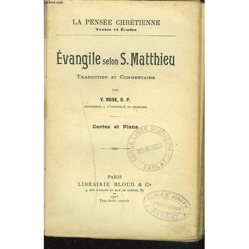 Evangile Selon Saint Matthieu.
