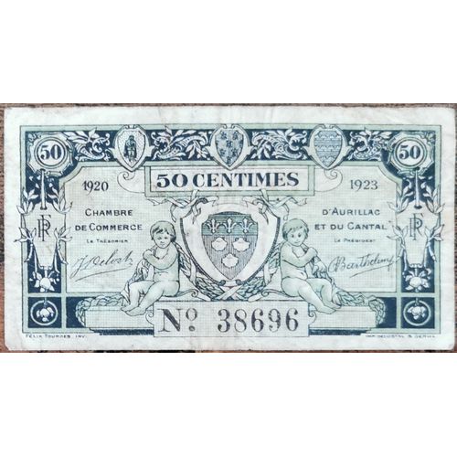 Billet 50 Centimes Chambre De Commerce D'aurillac 1920 - Nécessité - N 38696