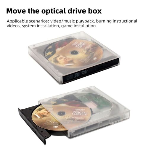 Lecteur de CD/DVD Portable, Interface de Type C, boîte de CD Mobile, graveur de disque optique pour ordinateur de bureau, MacBook, Installation de système de jeu