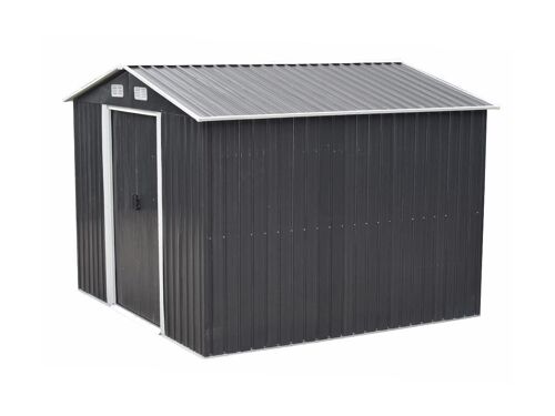 Abri De Jardin Métal En Acier Galvanisé Gris 6,6 M² Manso
