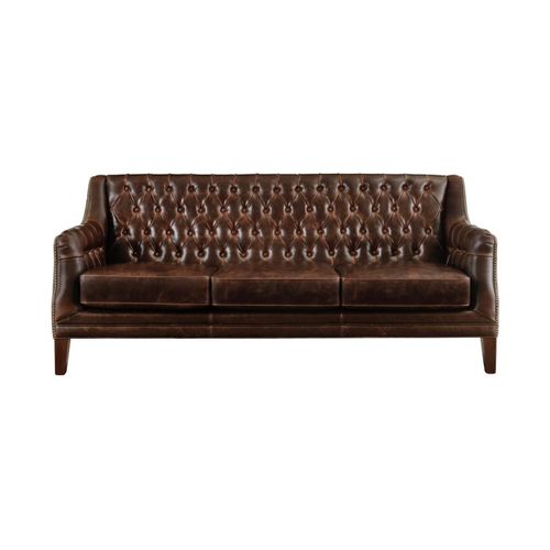 Canapé 3 Places En Cuir Colbert - Marron