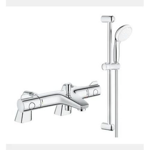 Robinet bain thermostatique Grohtherm 800 avec ensemble de douche 2 jets et colonnettes