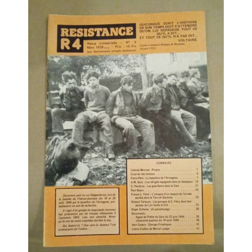 Résistance R4 Revue Trimestrielle N°3 Mars 1978