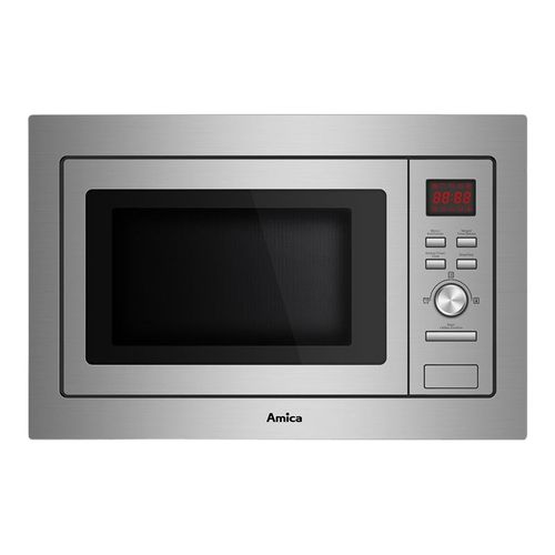 Amica AMB3025X - Four micro-ondes grill - encastrable - 25 litres - 900 Watt - acier inoxydable