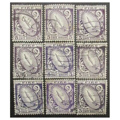 Irlande N°85 X 9 Filigrane E Oblitéré