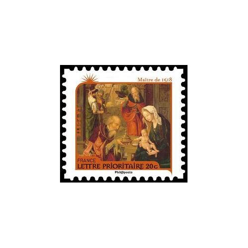 Timbre France 2011 Oblitéré - Nativité - Maître De 1518 Triptyque De L'adoration Des Mages- Prioritaire 20 G Yt628