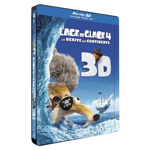 L'age De Glace 4 : La Dérive Des Continents - Combo Blu-Ray 3d + Blu-Ray + Dvd - Édition Boîtier Steelbook