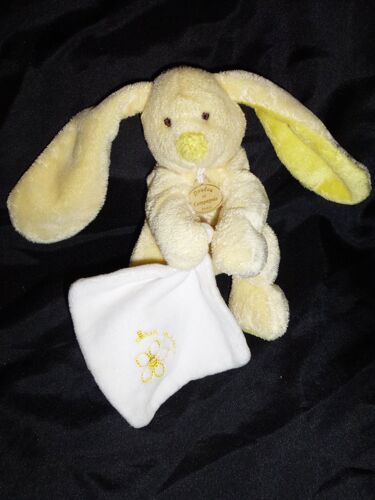Lapin Jaune 14 Cm + 12 Oreilles  Mouchoir Doudou Et Compagnie