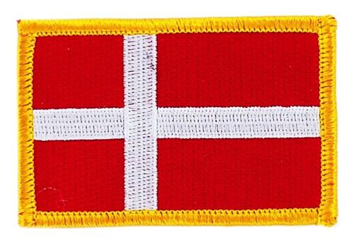 Patch Écusson Brodé Drapeau Danemark  Danois Thermocollant  Insigne Blason