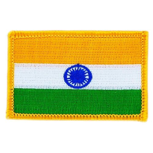 Patch Écusson Brodé Drapeau  Inde Indien Thermocollant Patche Insigne Blason