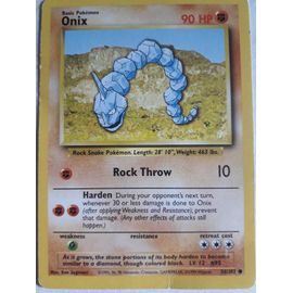 Carte Pokémon Onix 56/102 1ère Édition (1995) En Anglais