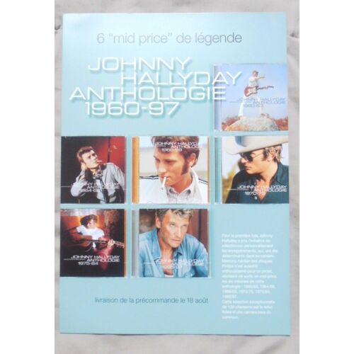 Johnny Hallyday Plan Media/Bon De Preco "6 Mid Price Anthologie 1960/97" Tres Rare