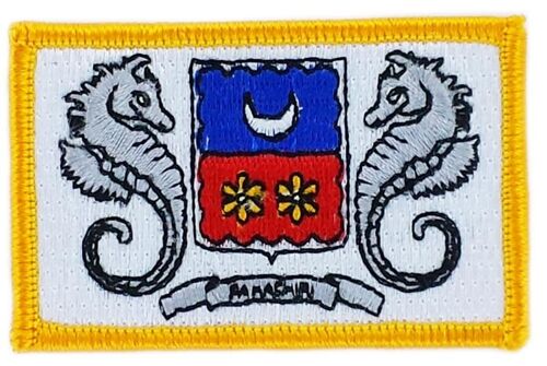 Patch Écusson Brodé Drapeau  Mayotte  Thermocollant  Insigne Blason