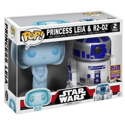 Figurine Pop - Star Wars Classique - Pack Princess Leia Holographic & R2d3 - Funko Pop