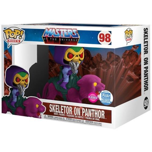 Figurine Funko Pop - Les Maîtres De L'univers N°98 - Skeletor Sur Panthère - Flocked (54800)