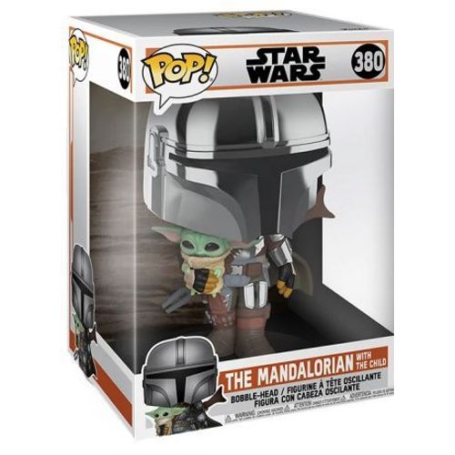 Figurine Star Wars - The Mandalorian - The Mandalorian With The Child Supersized Pop 25cm
