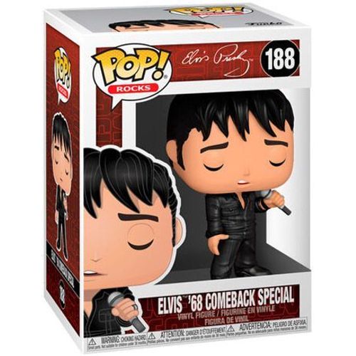 Figurine Funko Pop - Elvis Presley N°188 - Elvis 68 Comeback Special (40140)